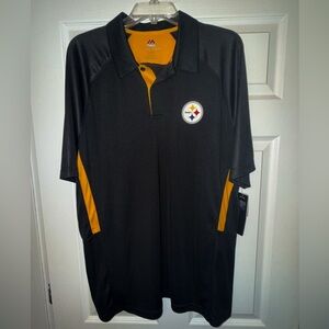 Steelers Black and Gold Men's Polo Shirt